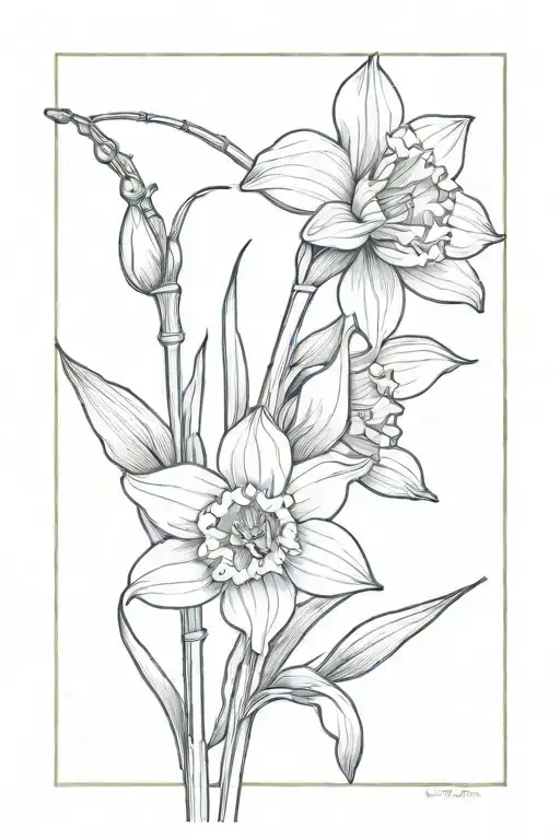 Fishing Rod Daffodil Flowers