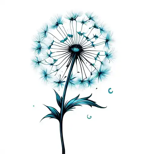 Dandelion Flower With Ocean Waves Crashing