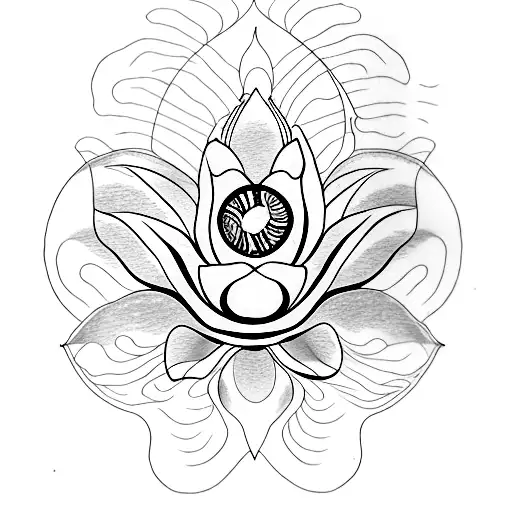 Lotus Flower In Eyeball