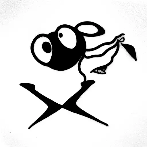 Stich Animation Sitting On The Car's Hood