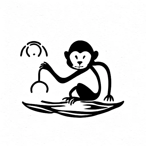 A Monkey Pulling A Boy Out Of A Lake