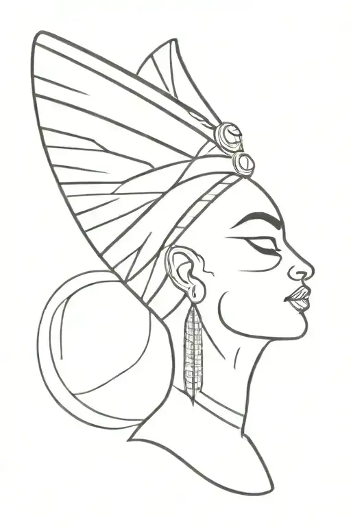 Afro Egyptian Tattoo With Shell