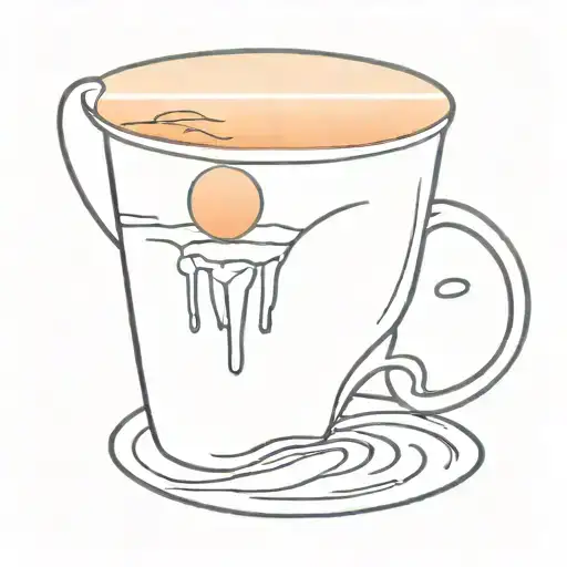 Coffee Cup With Sunset Melting