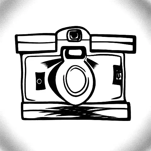 Oldschool Camera Black White Fine Lines