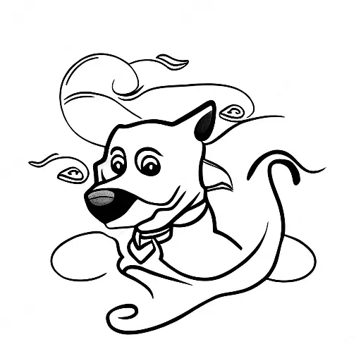 A Minimalist Tattoo Of A Dog Playing In The Water