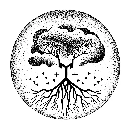 Tree Of Life With Virgo Sagittarius Aquarius Geometric Constellations