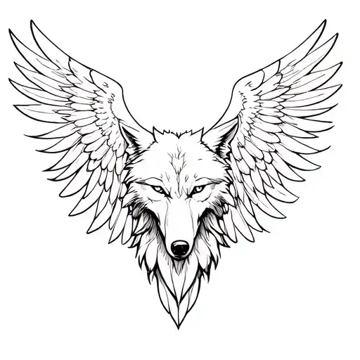 Full Wolf Body With Eagle Wings