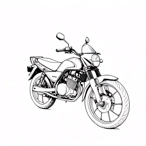Honda 125 Cg Motorbike Just From One Line As Simple As Possible