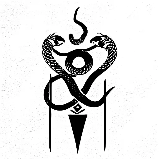 Ankh Symbol With A Snake Climbing On It