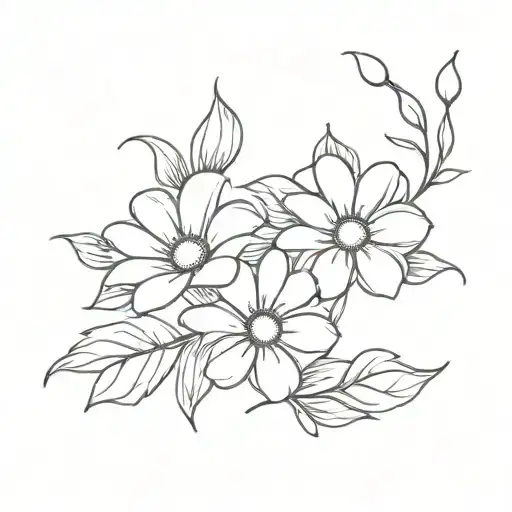 Daisy And Morning Glory Flowers Intertwined