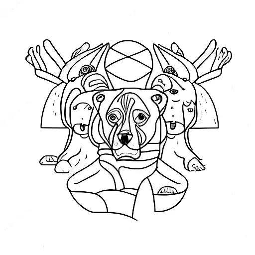 A Family Portrait With Each Member Represented As An Animal