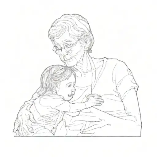 An Older Woman And A Little Girl