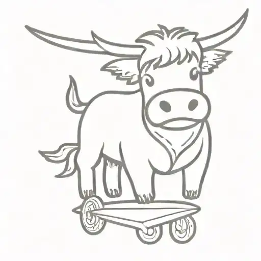 2D Highland Cow Teddy In Paper Aeroplane Flying