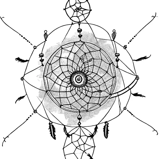A Mystical Dreamcatcher Emerging From A Lotus Flower