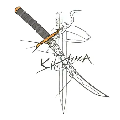 Japanese Quote With Katana