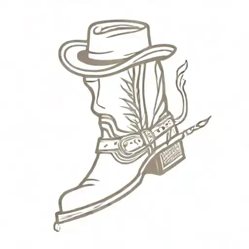 Cowboy Boot And Cigarette
