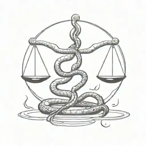Snake And Libra Scale Balanced