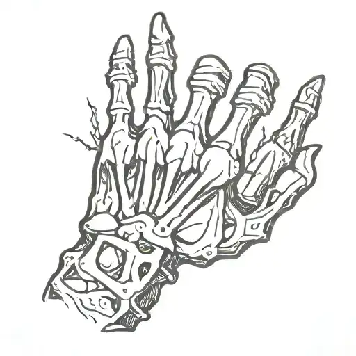 Skeleton Hand Rock Sign