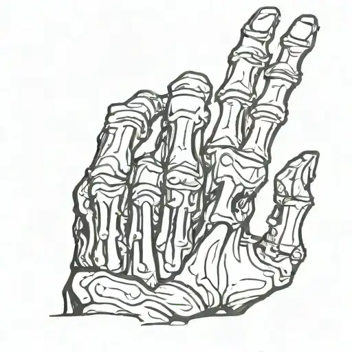Skeleton Hand Rock Sign