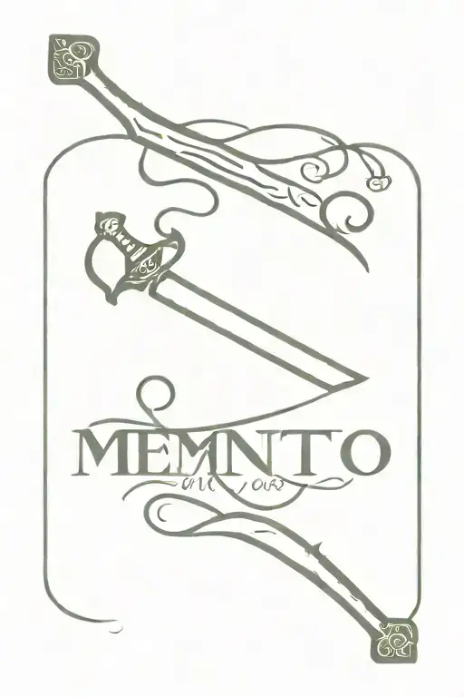 Sword With Text Memento Mori Memento Vivere