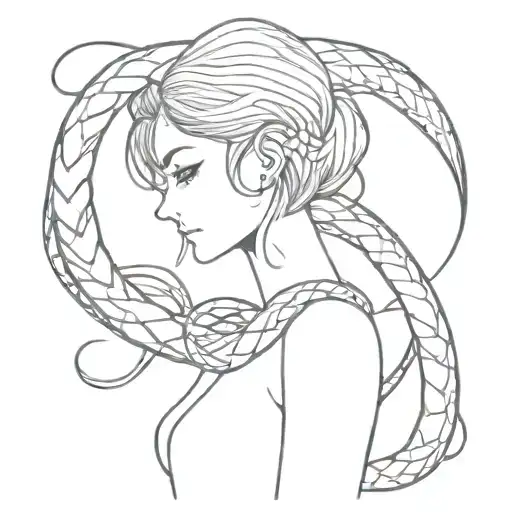 Anime Girl With Snake