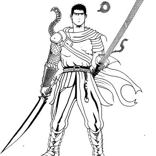 A Sketch Of Guts Wielding The Dragon Slayer Sword From Berserk