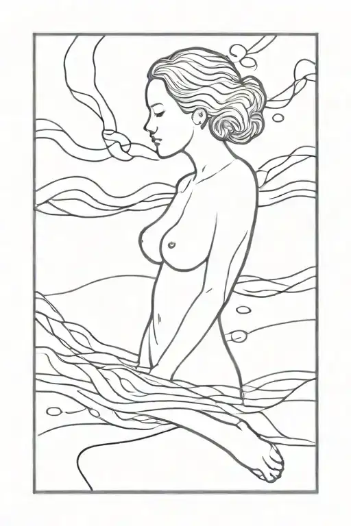 Woman Surrounded By Water Waves