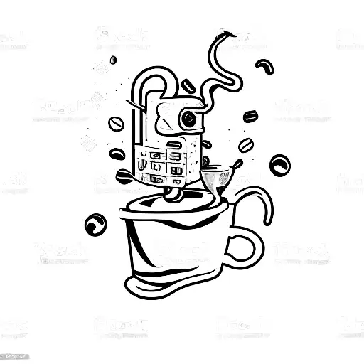 Programmer Cup Of Coffee With Glitch