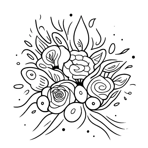 A Bouquet Of Flowers On Fire