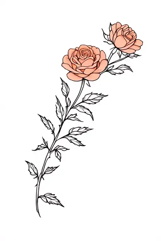 Rose And Marigold Flower