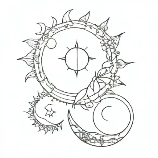 Sun And Moon Phases Intertwined
