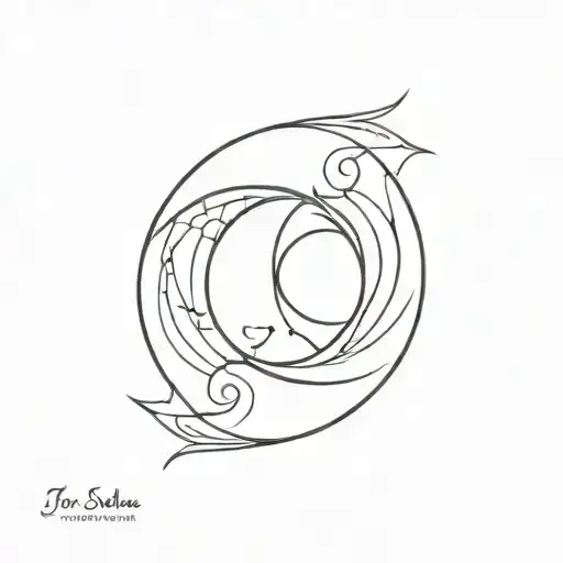 Sun And Moon Intertwined Like Ying And Yang