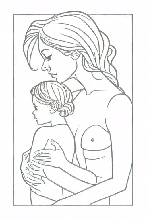 Mother Daugther Tattoo Desing