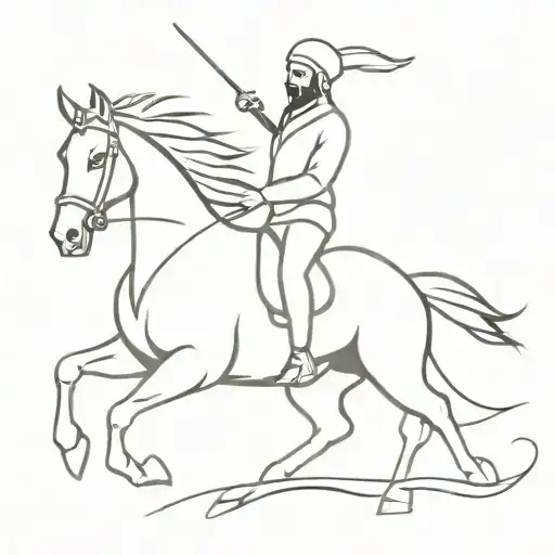 Arabian Knight On Horse Galloping Profile Vers Simple