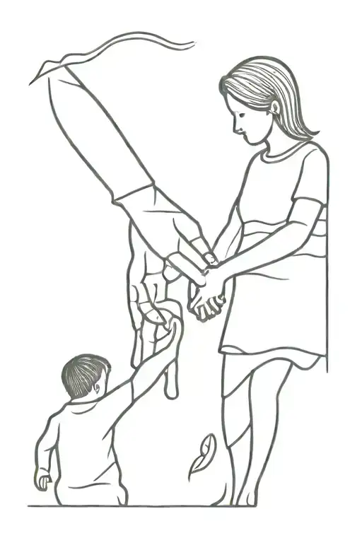 Mum And Son Holding Hands