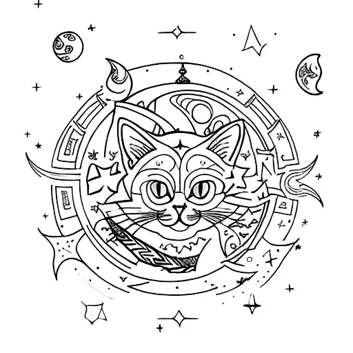 Cat Moon Stars