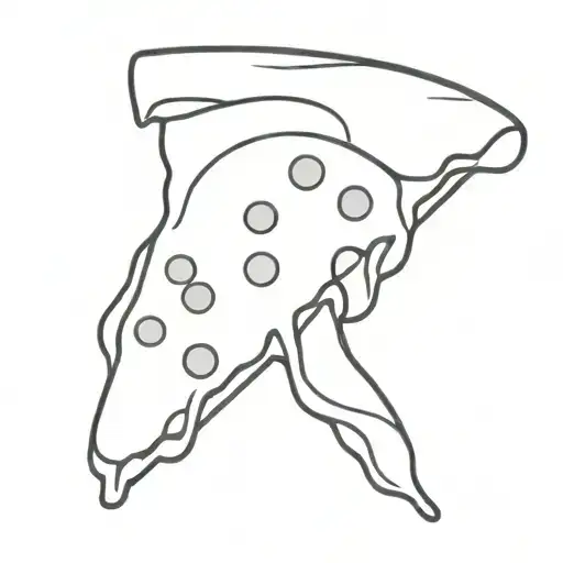 Neapolitan Pizza Slice Minimalistic Black And White