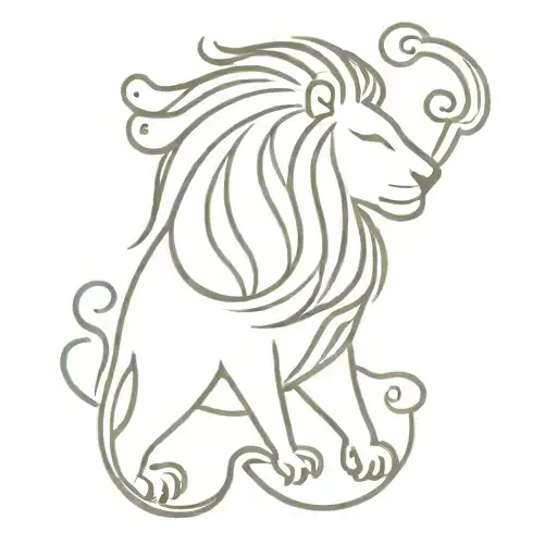 Lion Ab Stract Design With Musical Notes