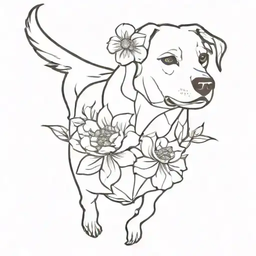 Dog And Flower