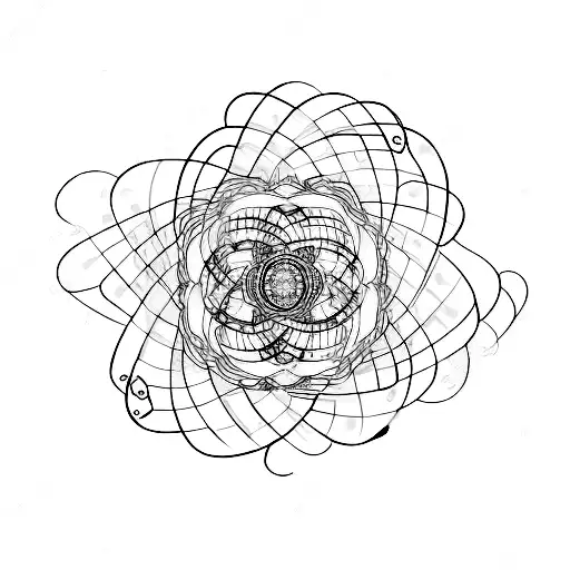 A Symphony Of Soundwaves Intertwined With Delicate Floral Patterns