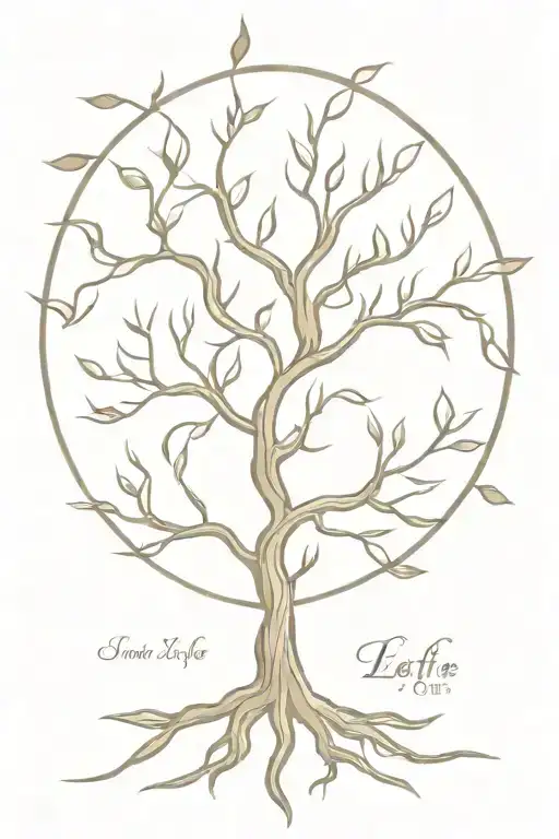 A Sketch Of A Tree Of Life With Roots Symbolizing Grace And Growth