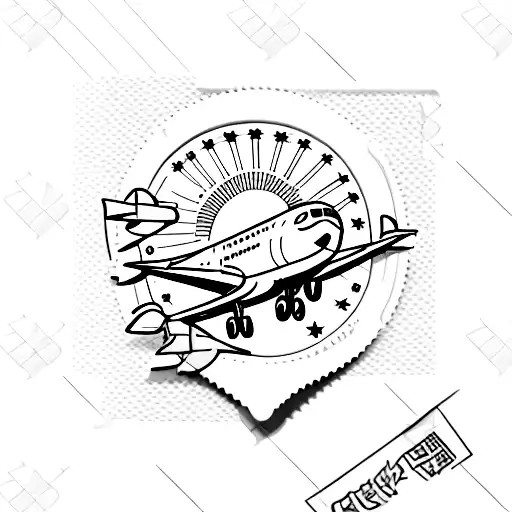 Stamp With Airplane Window