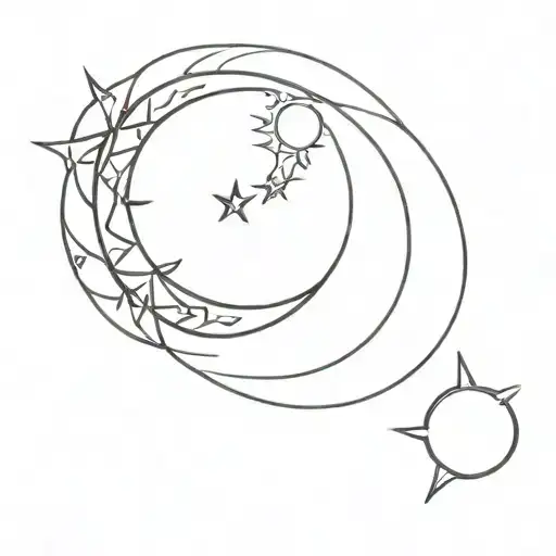 Sun And Moon Together Small For The Shoulder