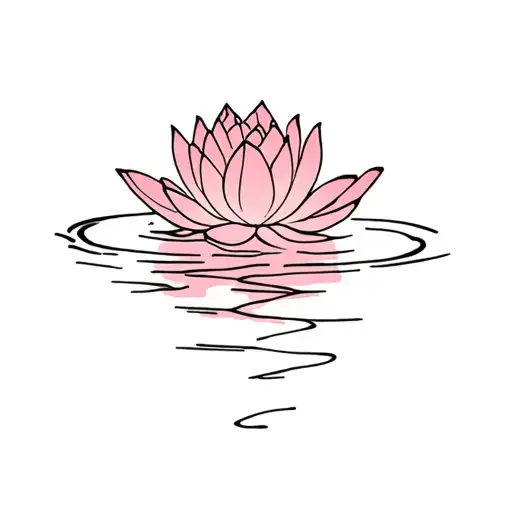 Small Lotus Floating In Water