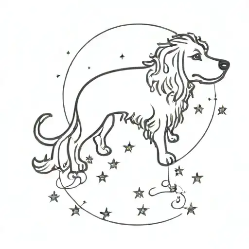 A Dog With Floppy Ears And Curly Hair With Stars Around It