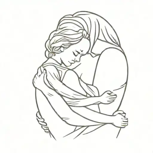 Mother Embracing Daughter