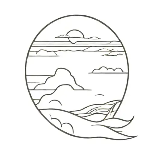 Sunset In The Sea Black And White