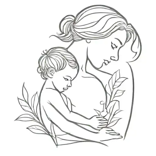 Mother And Child Silhouette