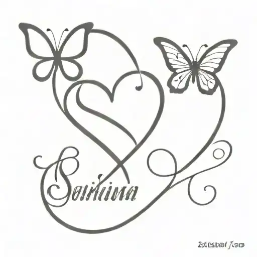 Heart Butterfly And Infinity Symbol And A Name Included Sahishna
