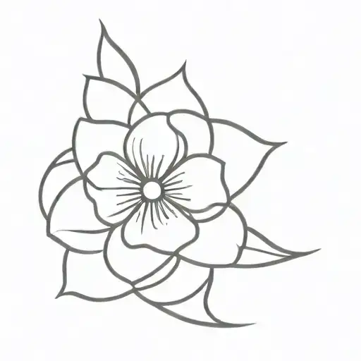 Circle Flower Fine Line
